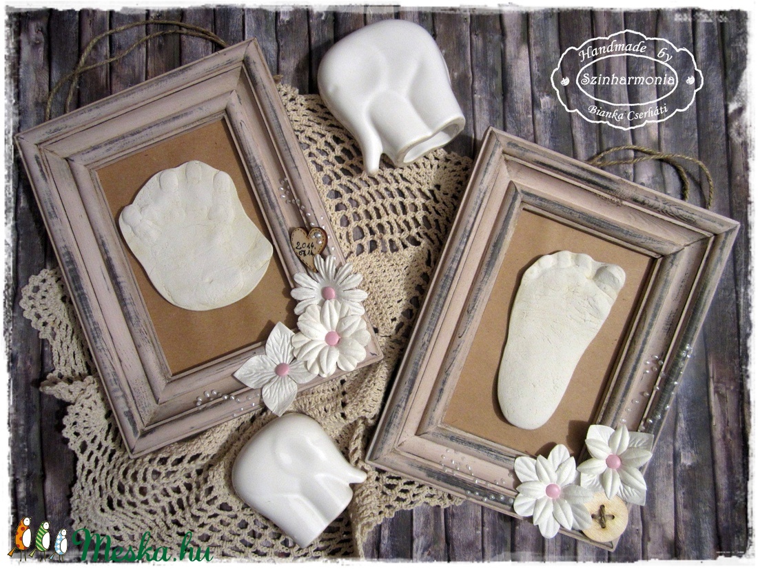 Törtfehér Vintage Képkeret A5 - fényképtartó / talplenyomat / képtartó / nászajándék / esküvő / fotózás / asztalszám kép -  - Meska.hu