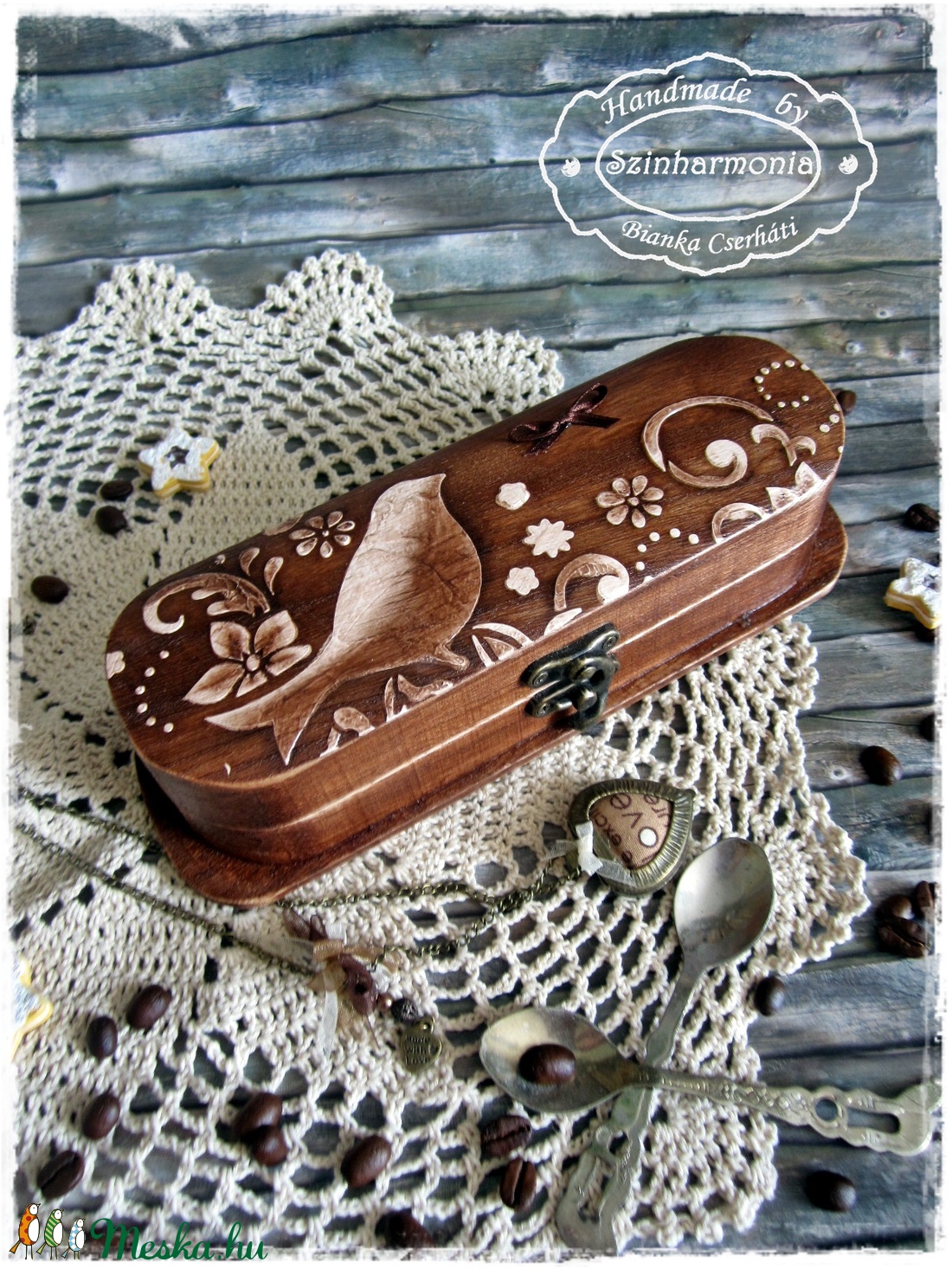 Tolltartó - Millefiore Madár (ékszertartó, pénzátadó, esküvő, nászajándék, ballagás, tanár, pedagógus, születésnap) -  - Meska.hu