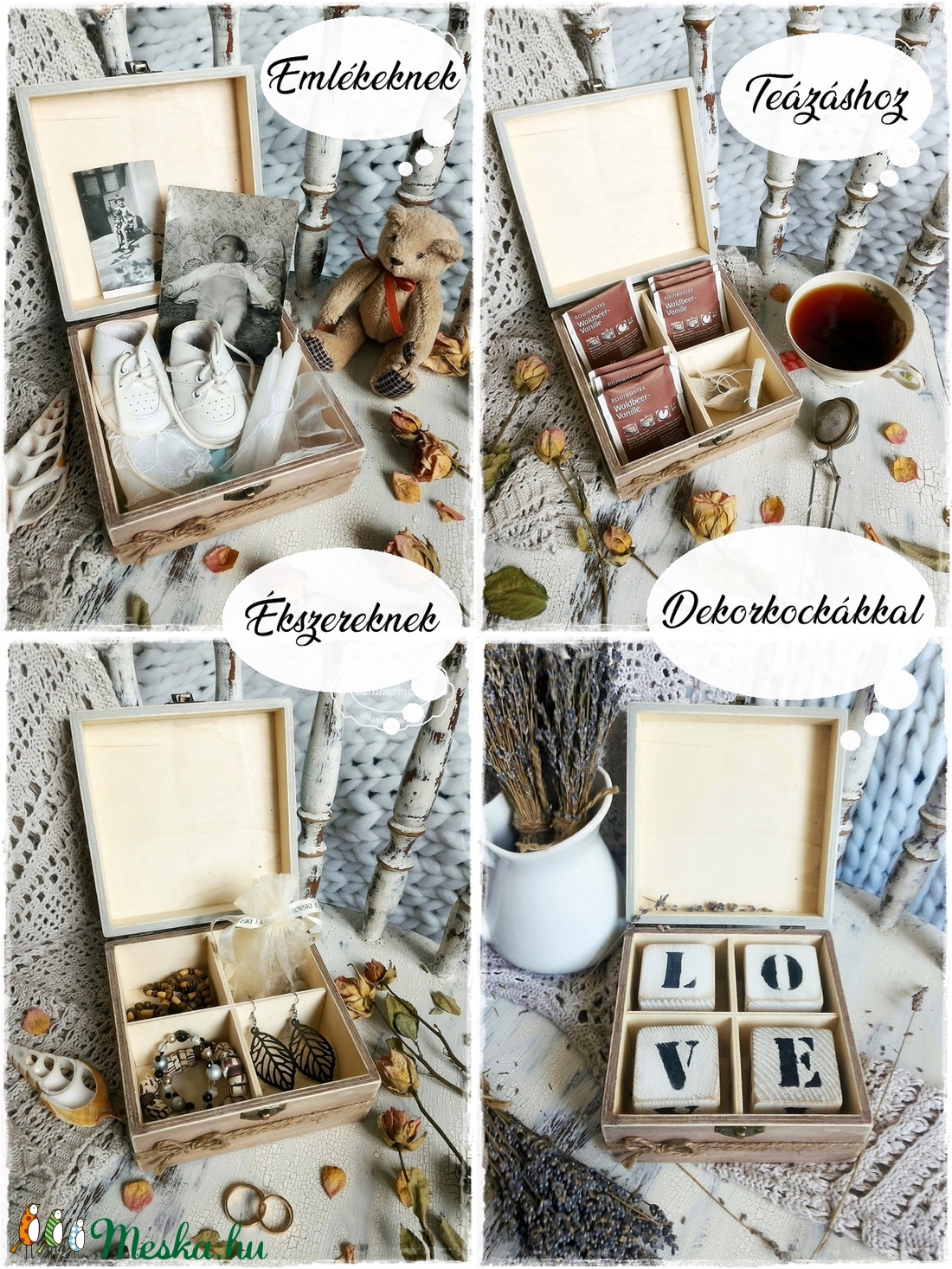 Ajándékdoboz szappanrózsákkal - Púder Mandala (emlékőrző, teás doboz, teafilter tartó, ékszertartó, emlék, keresztelő) - otthon & életmód - tárolás & rendszerezés - doboz - Meska.hu