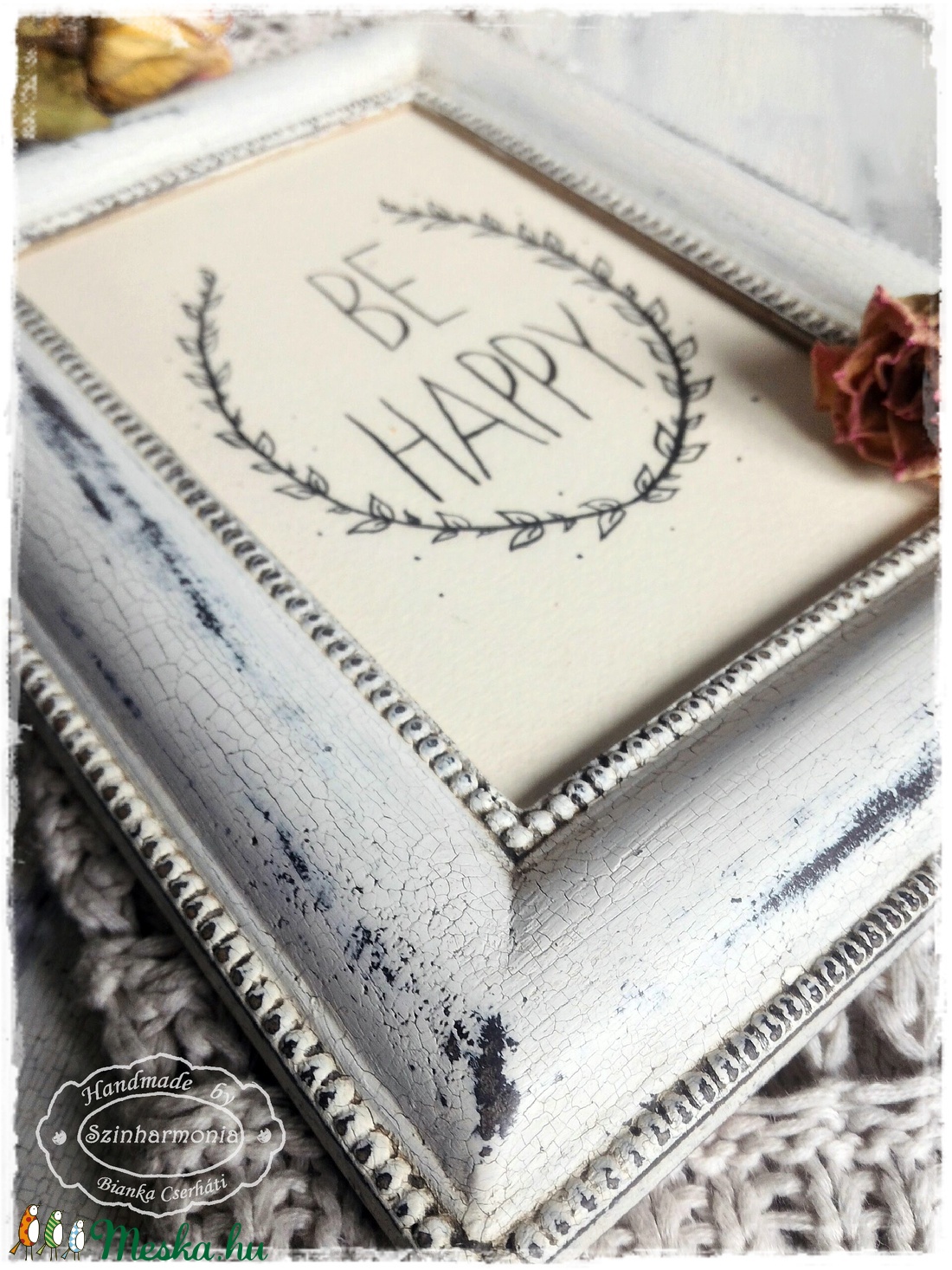 Törtfehér Vintage Képkeret A5 - fényképtartó / talplenyomat / képtartó / nászajándék / esküvő / fotózás / asztalszám kép -  - Meska.hu