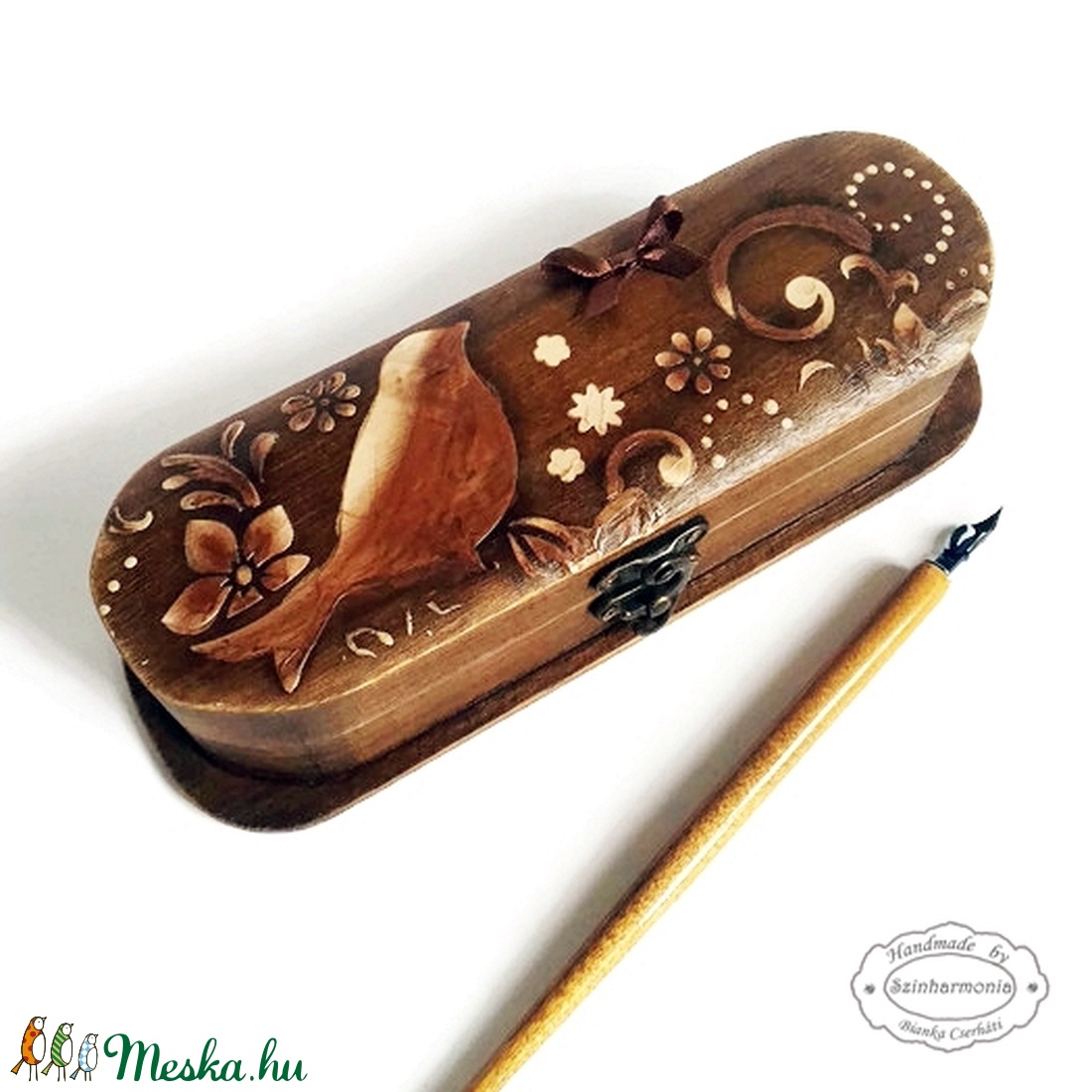 Tolltartó - Millefiore Madár (ékszertartó, pénzátadó, esküvő, nászajándék, ballagás, tanár, pedagógus, születésnap) -  - Meska.hu