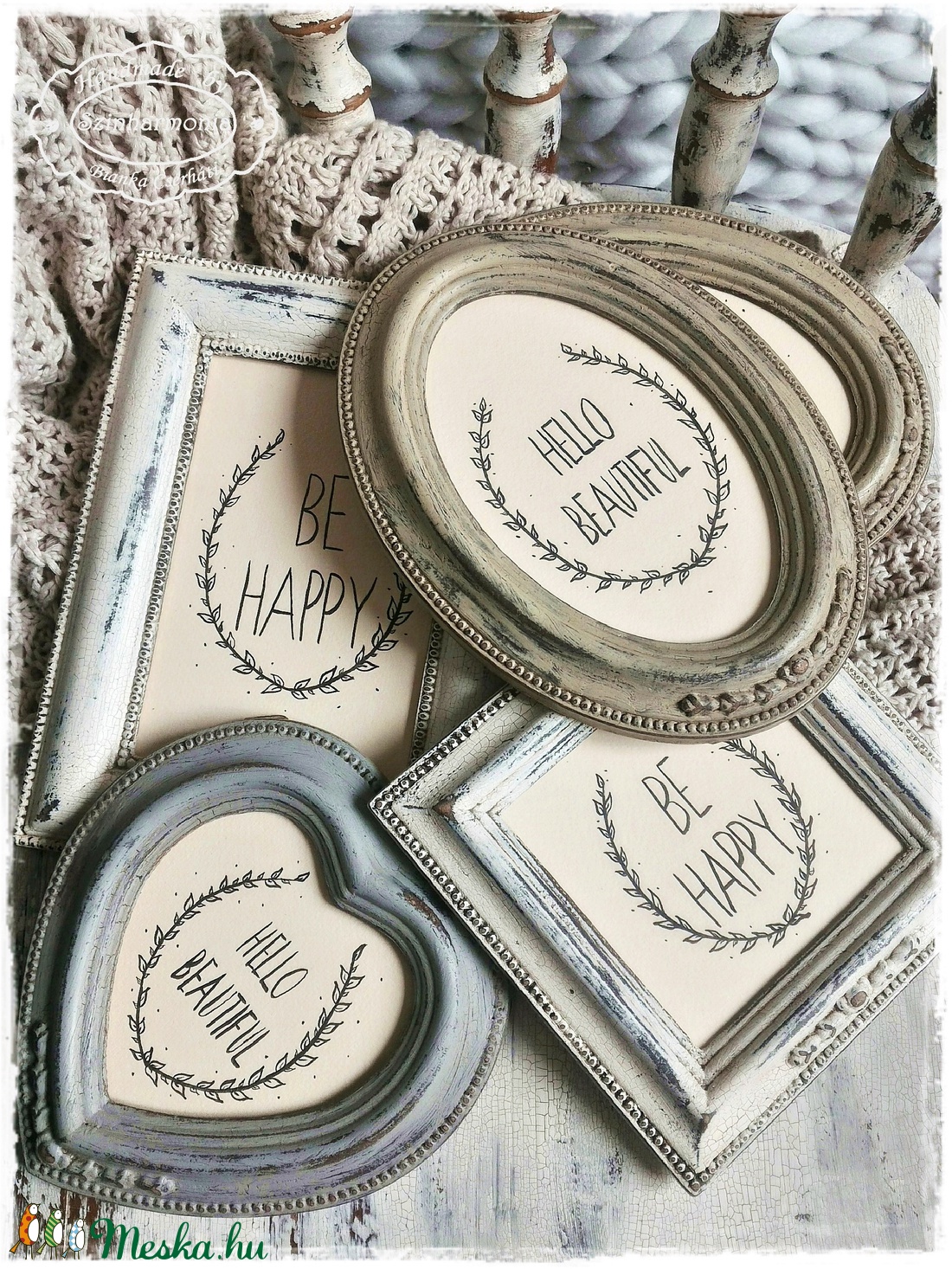 Képkeret Ovális - Törtfehér Vintage 10x15 cm (baba talplenyomat, kézlenyomat, nászajándék, esküvő, asztalszám, fotózás) - otthon & életmód - dekoráció - Meska.hu