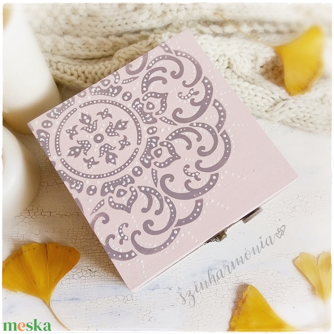 Ajándékdoboz szappanrózsákkal - Púder Mandala (emlékőrző, teás doboz, teafilter tartó, ékszertartó, emlék, keresztelő) - otthon & életmód - tárolás & rendszerezés - doboz - Meska.hu