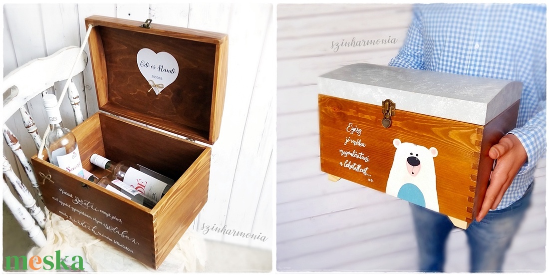 Emlékláda - Pandamaci (névreszóló emlékőrző kincsesláda és tárolóláda) - otthon & életmód - tárolás & rendszerezés - láda - Meska.hu