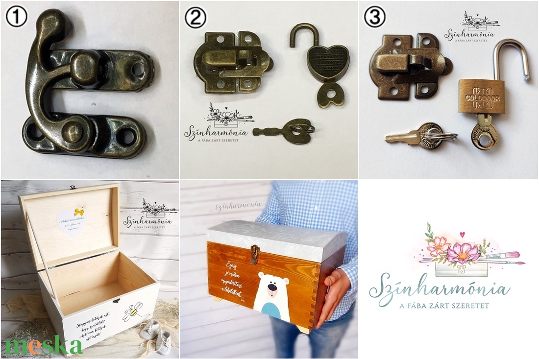 Emlékláda - Barátság (névre szóló emlékőrző kincsesláda és tárolóláda) - otthon & életmód - tárolás & rendszerezés - láda - Meska.hu