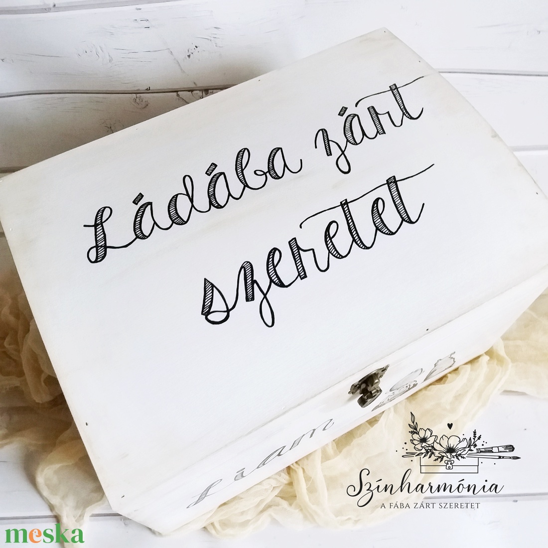 Emlékláda - Barátság (névre szóló emlékőrző kincsesláda és tárolóláda) - otthon & életmód - tárolás & rendszerezés - láda - Meska.hu