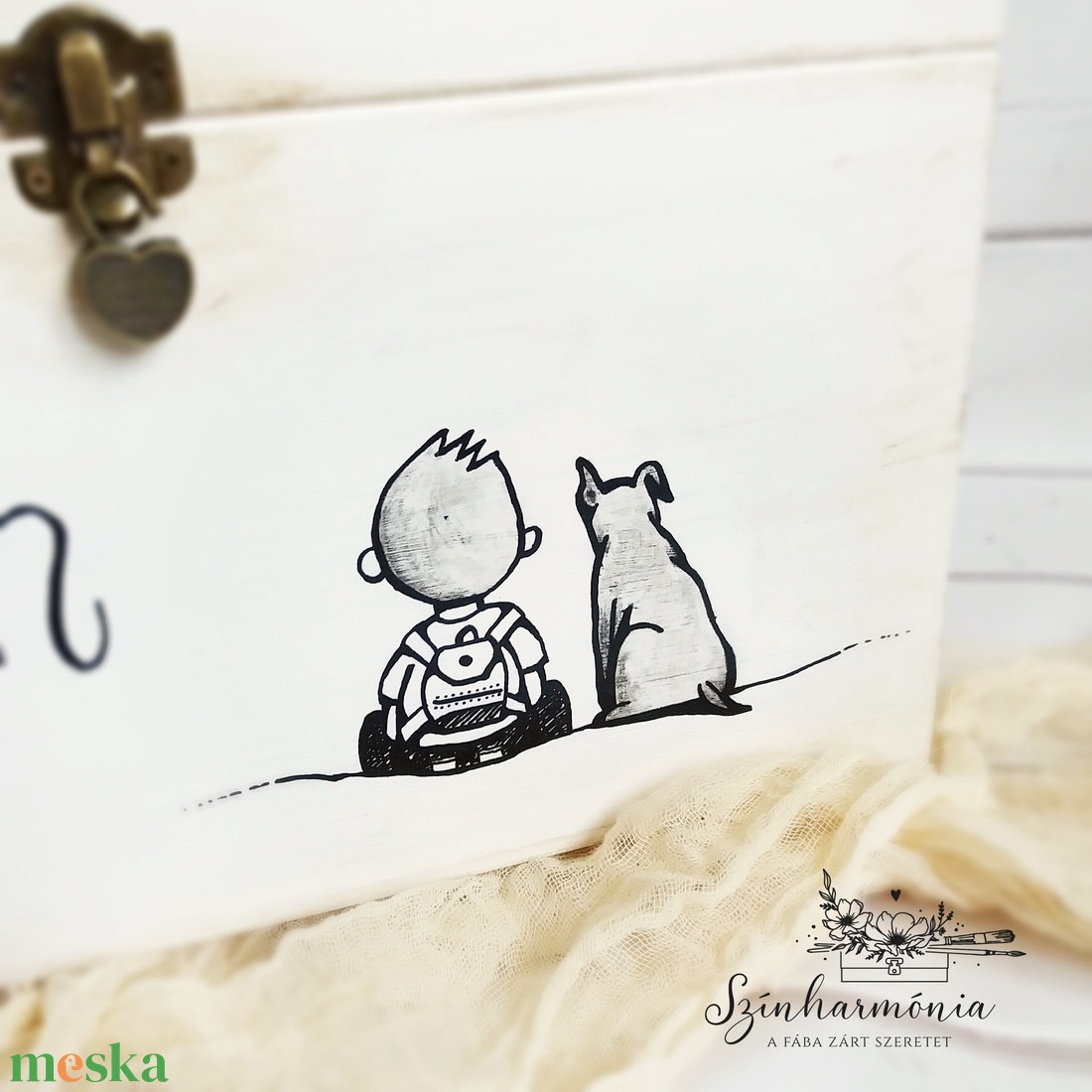 Emlékláda - Barátság (névre szóló emlékőrző kincsesláda és tárolóláda) - otthon & életmód - tárolás & rendszerezés - láda - Meska.hu