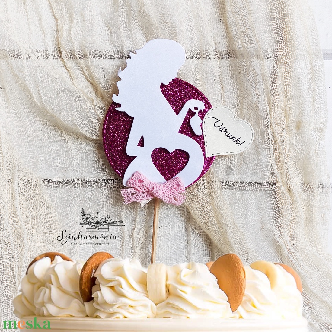 Térhatású tortabeszúró - Várunk! - otthon & életmód - konyhafelszerelés, tálalás - sütés, főzés - sütidísz - Meska.hu