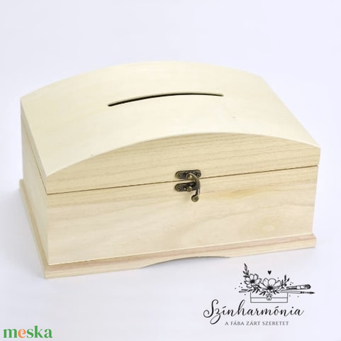 Natúr persely láda - kellékek & szerszámok - hobby fa alapanyag - doboz - Meska.hu