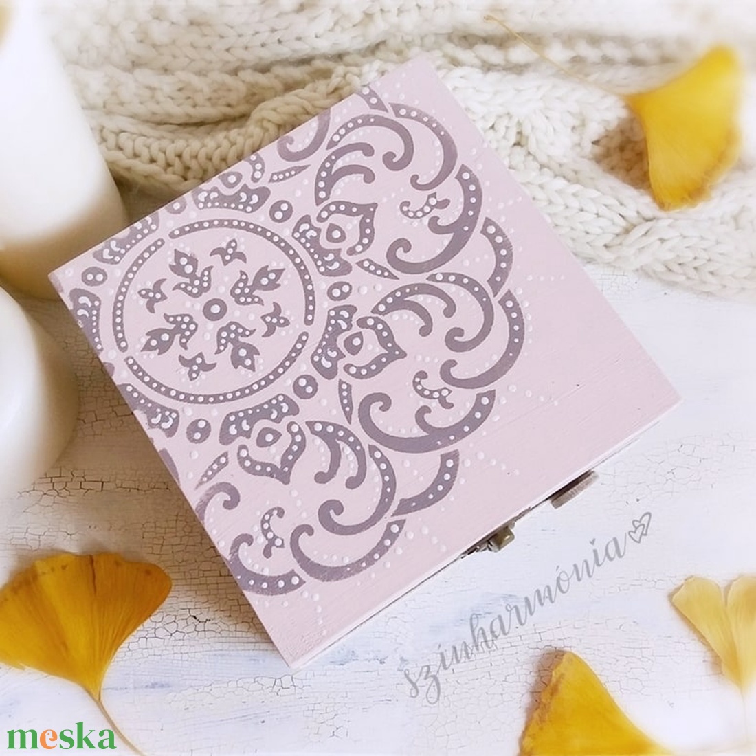 Ajándékdoboz szappannal - Púder mandala - otthon & életmód - dekoráció - asztal és polc dekoráció - díszdoboz - Meska.hu