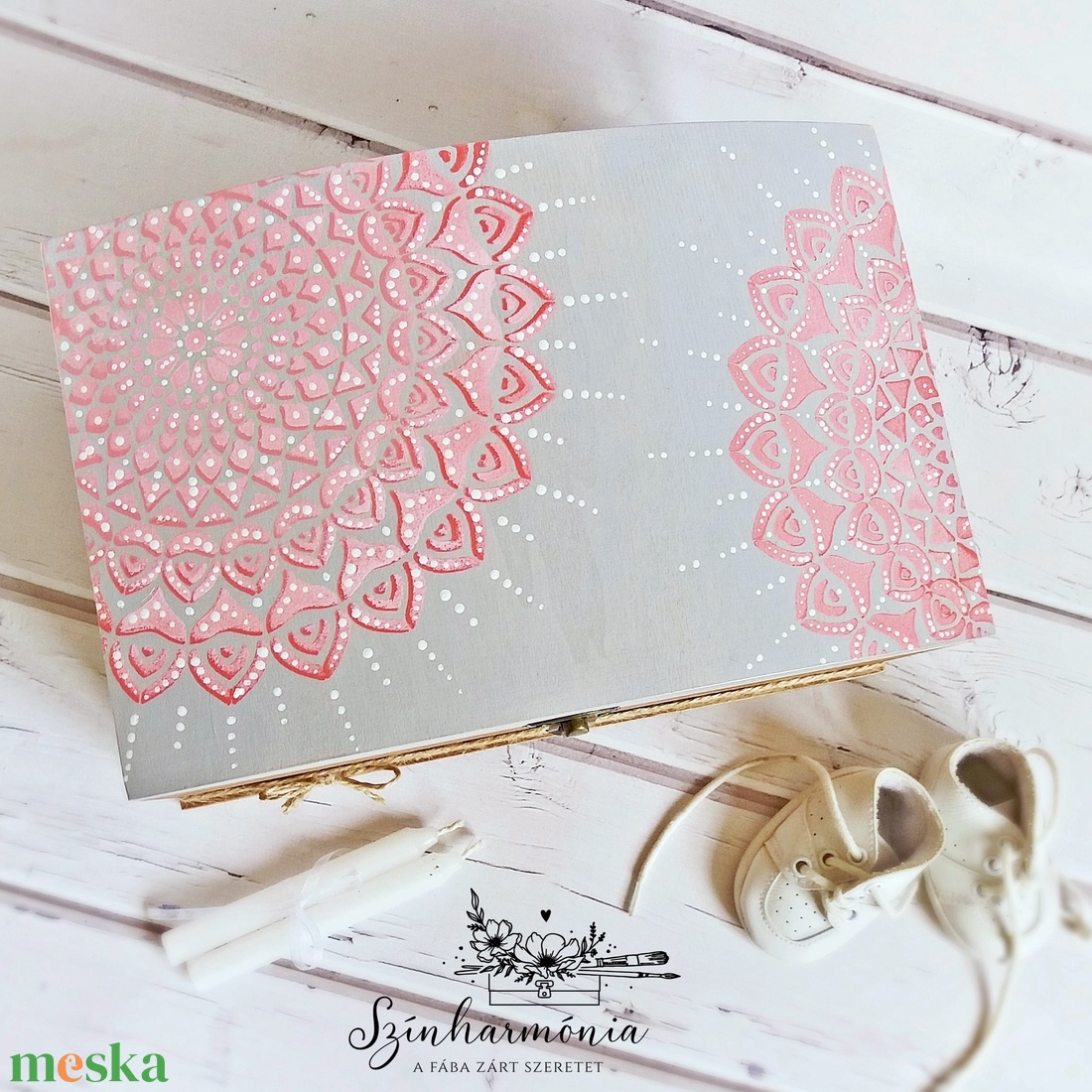 Emlékőrző fadoboz - Rózsa mandala - otthon & életmód - tárolás & rendszerezés - doboz - Meska.hu