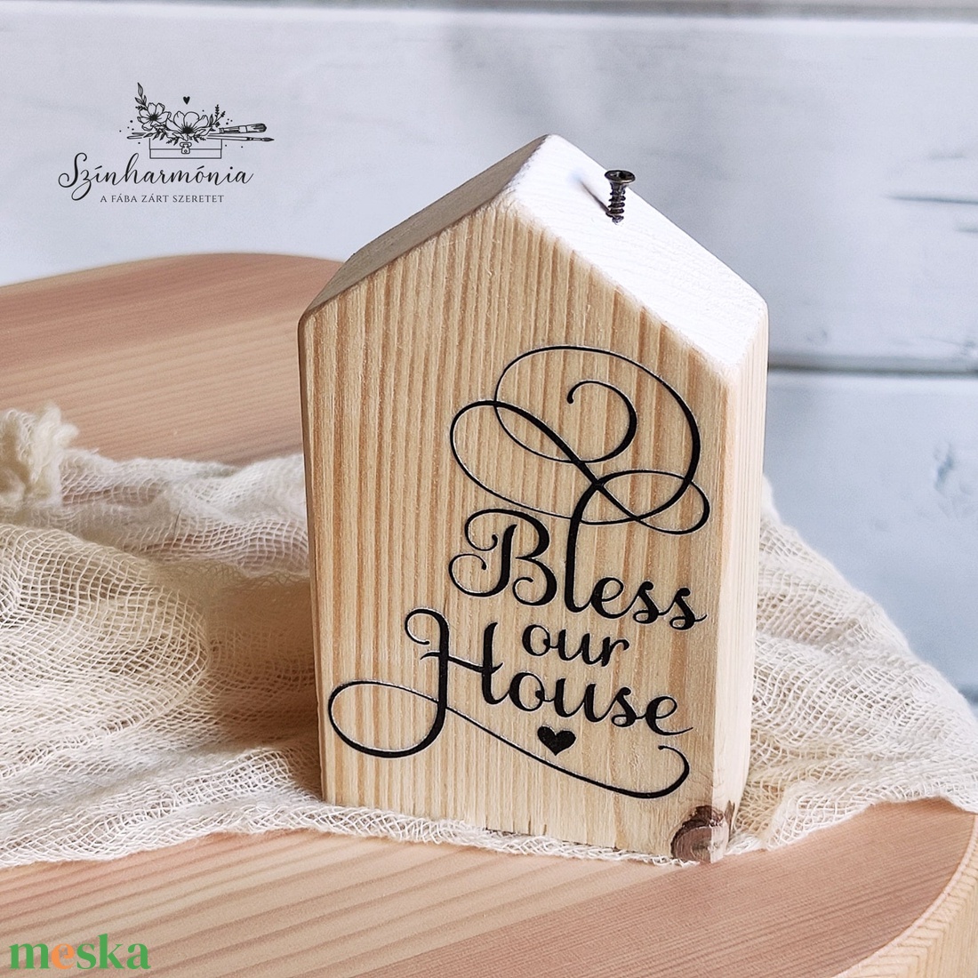 Dekorházikó kéménnyel - Édes Otthon (bless our house) - otthon & életmód - dekoráció - dekoratív figurák és szobrok - Meska.hu