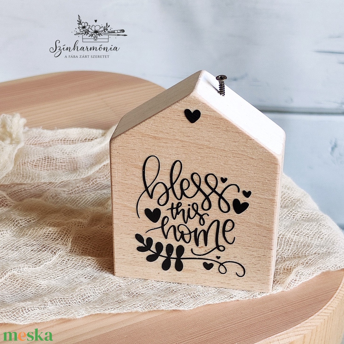 Dekorházikó kéménnyel - Édes Otthon (bless this home) - otthon & életmód - dekoráció - dísztárgy - Meska.hu