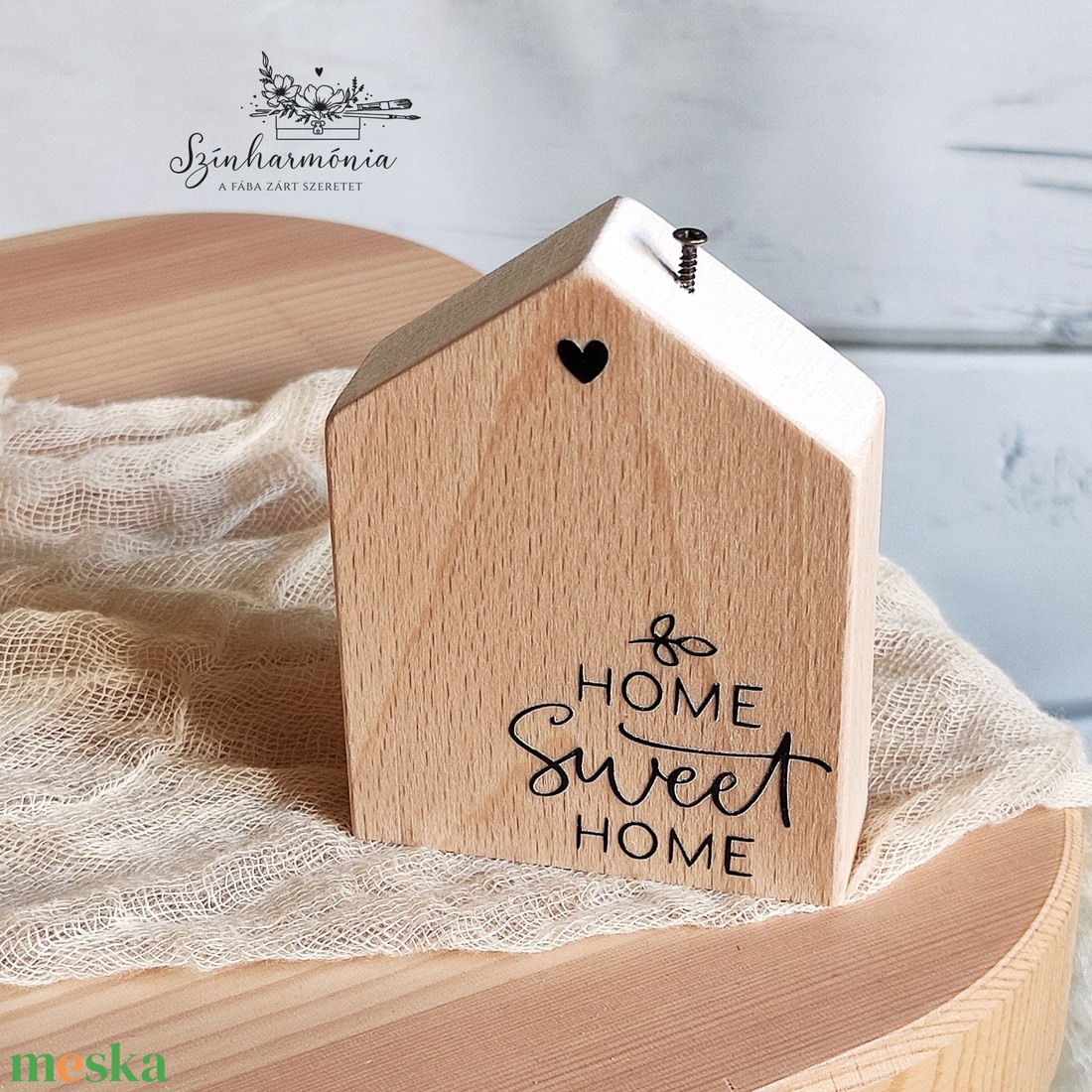 Dekorházikó kéménnyel - Édes Otthon (home sweet) - otthon & életmód - dekoráció - dekoratív figurák és szobrok - Meska.hu