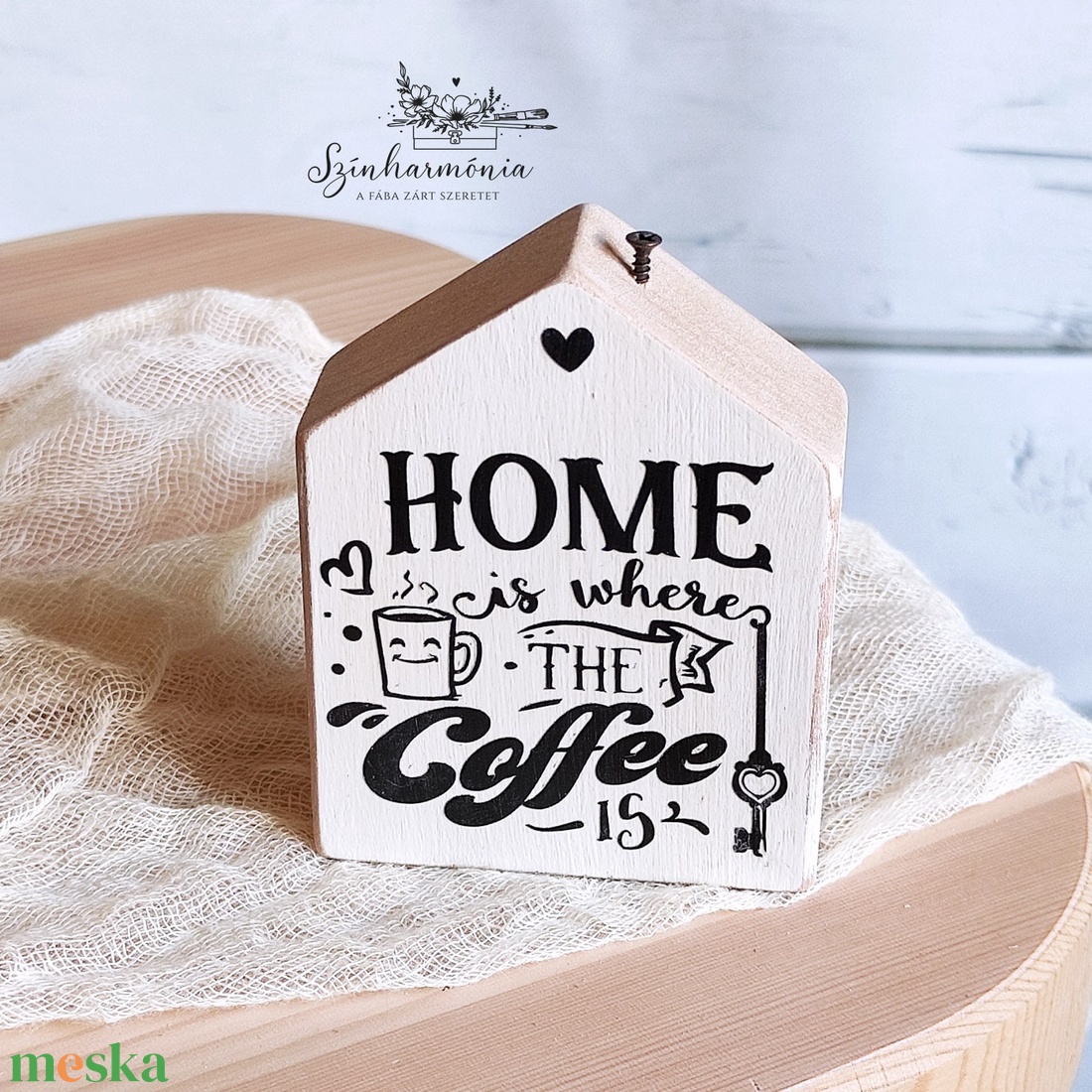 Dekorházikó kéménnyel - Édes Otthon (coffee) - otthon & életmód - dekoráció - dekoratív figurák és szobrok - Meska.hu