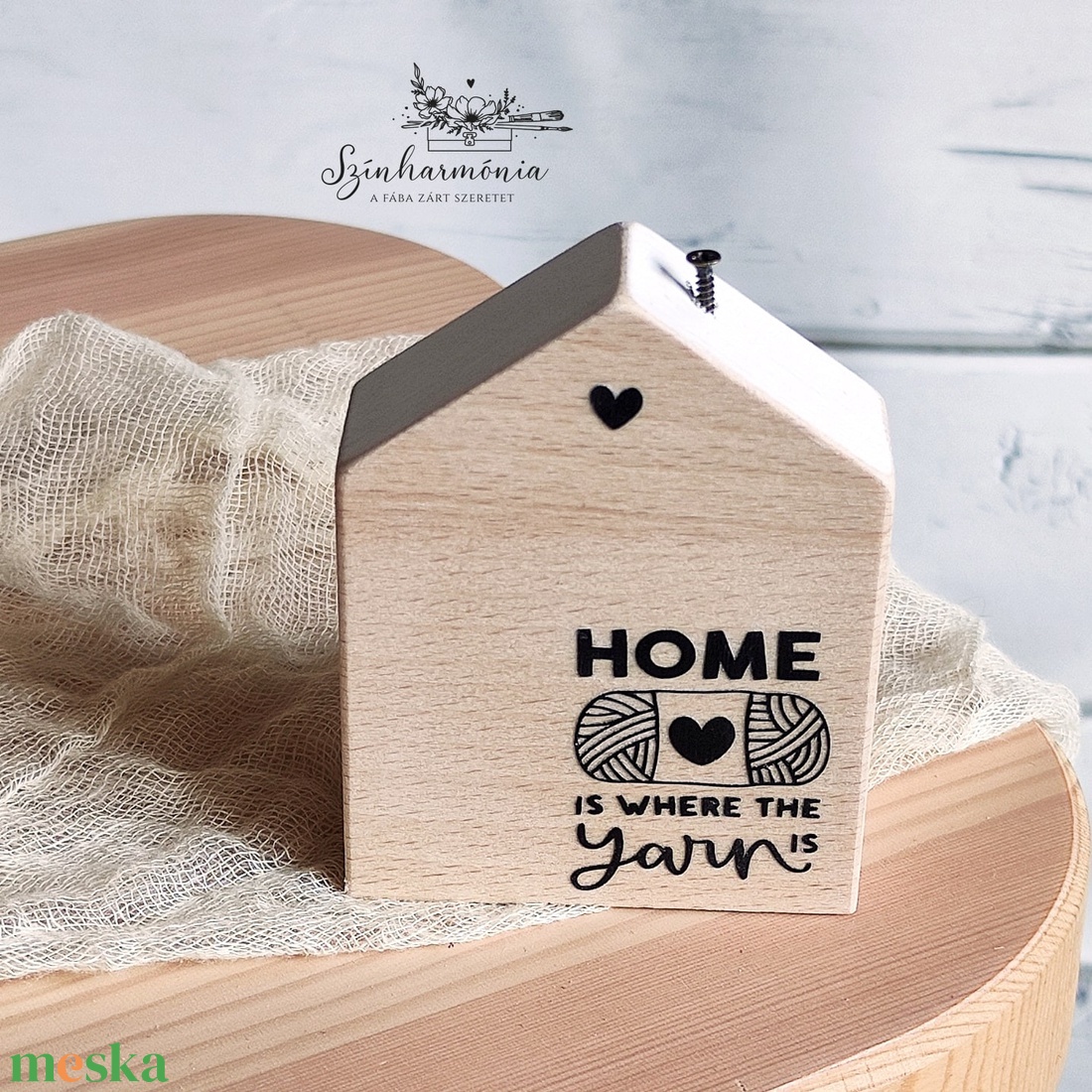 Dekorházikó kéménnyel - Édes Otthon (yarn) - otthon & életmód - dekoráció - dekoratív figurák és szobrok - Meska.hu
