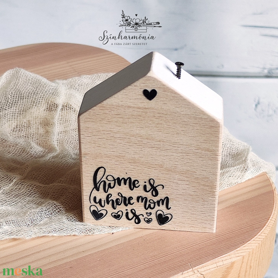 Dekorházikó kéménnyel - Édes Otthon (mom) - otthon & életmód - dekoráció - dekoratív figurák és szobrok - Meska.hu