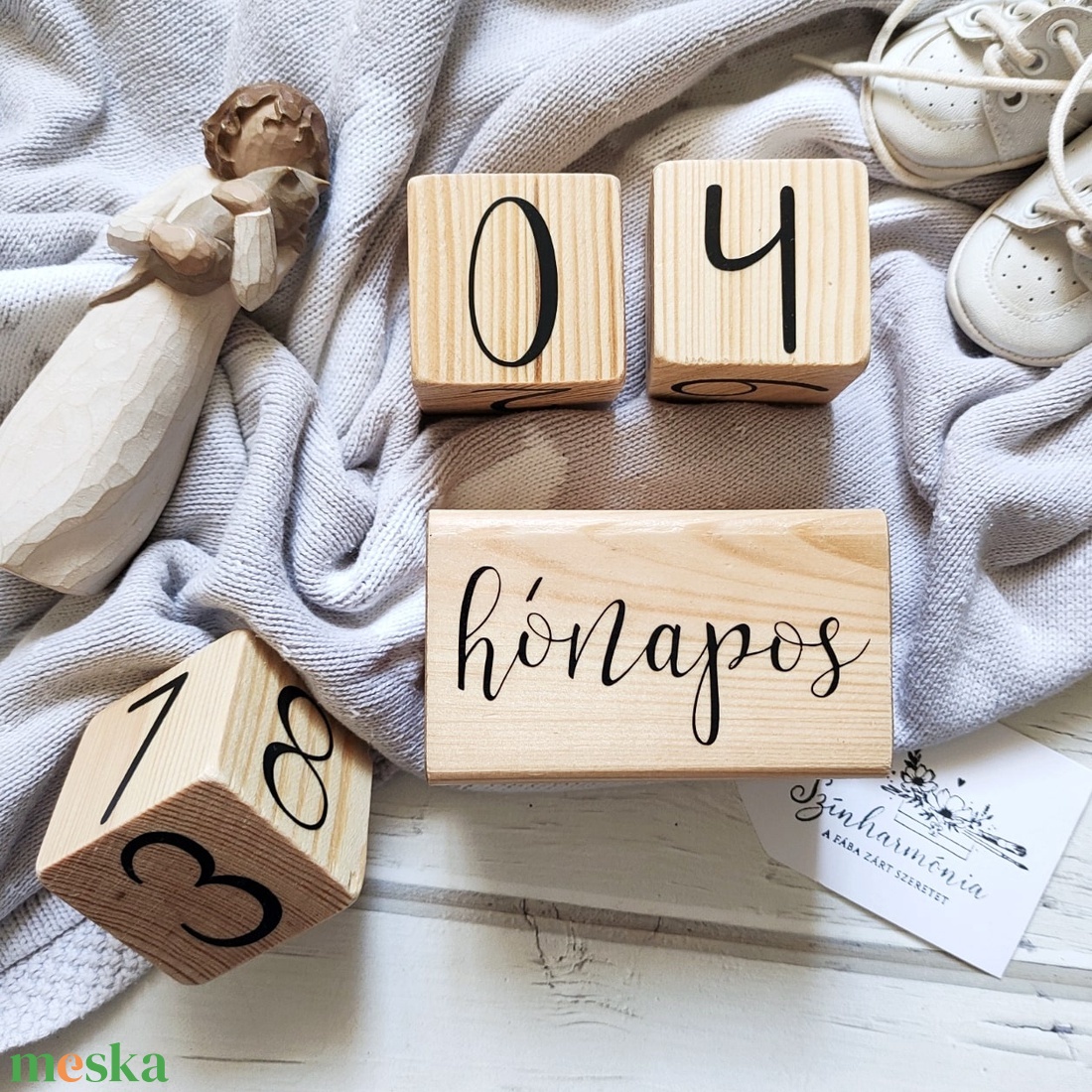 Mérföldkő kockák 4 db-os szettben (betűs fakocka) - játék & sport - Meska.hu