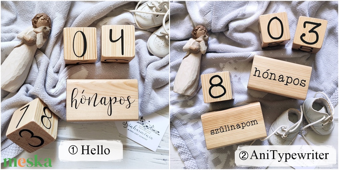 Mérföldkő kockák 4 db-os szettben (betűs fakocka) - játék & sport - Meska.hu