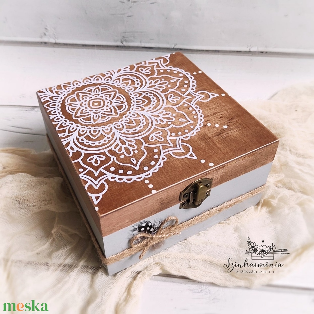 Ajándékdoboz szappannal - Rusztik mandala - otthon & életmód - dekoráció - asztal és polc dekoráció - díszdoboz - Meska.hu