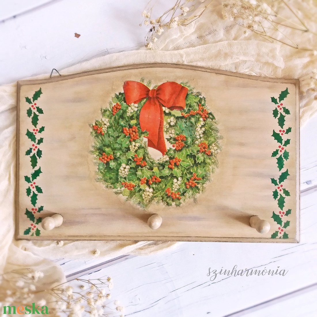 Akasztó - Karácsonyi koszorú - LIMITÁLT - karácsony - karácsonyi lakásdekoráció - karácsonyi lakásdíszek - Meska.hu