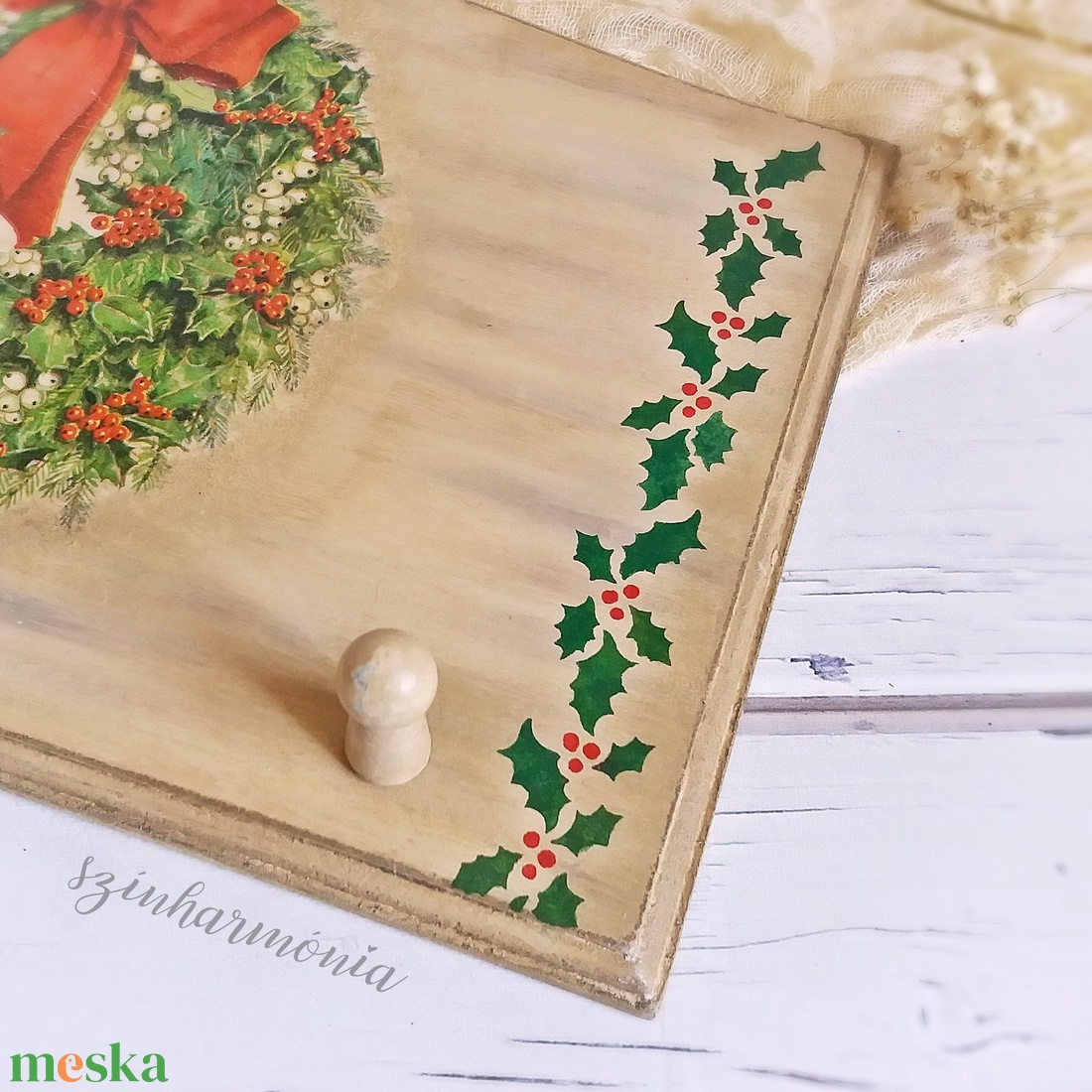 Akasztó - Karácsonyi koszorú - LIMITÁLT - karácsony - karácsonyi lakásdekoráció - karácsonyi lakásdíszek - Meska.hu