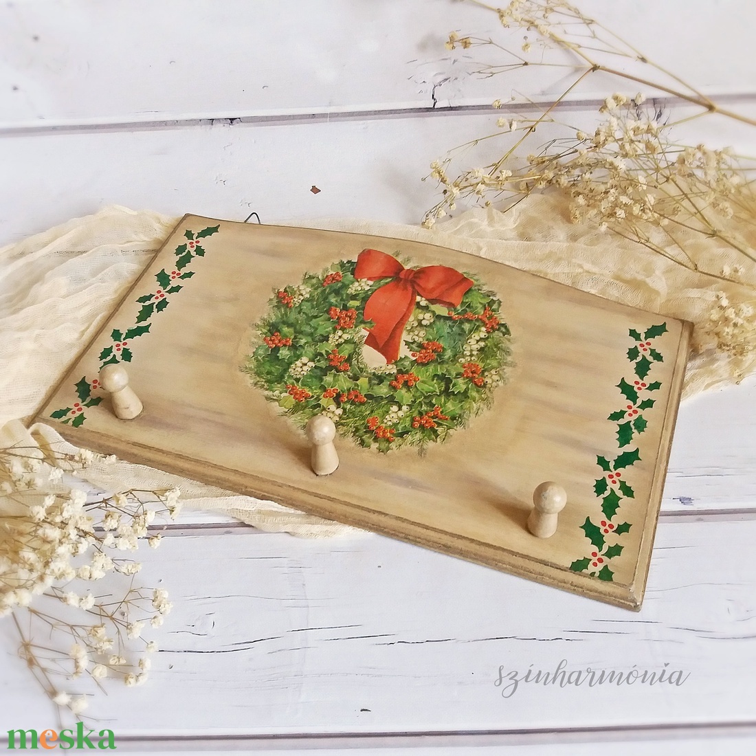 Akasztó - Karácsonyi koszorú - LIMITÁLT - karácsony - karácsonyi lakásdekoráció - karácsonyi lakásdíszek - Meska.hu