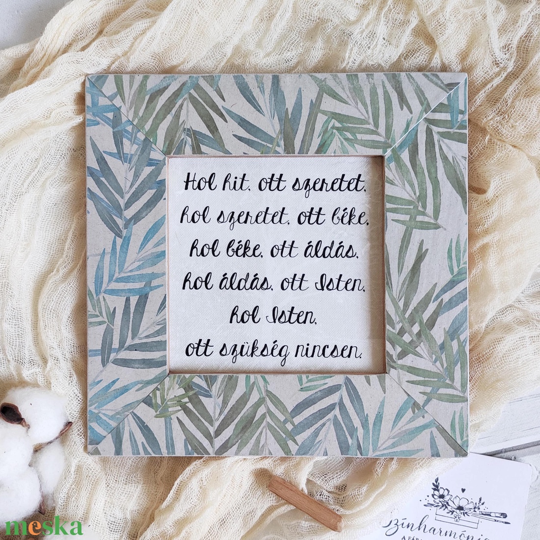 Képkeret házi áldással (szürke) - GREENERY - otthon & életmód - vallás - házi áldás - Meska.hu