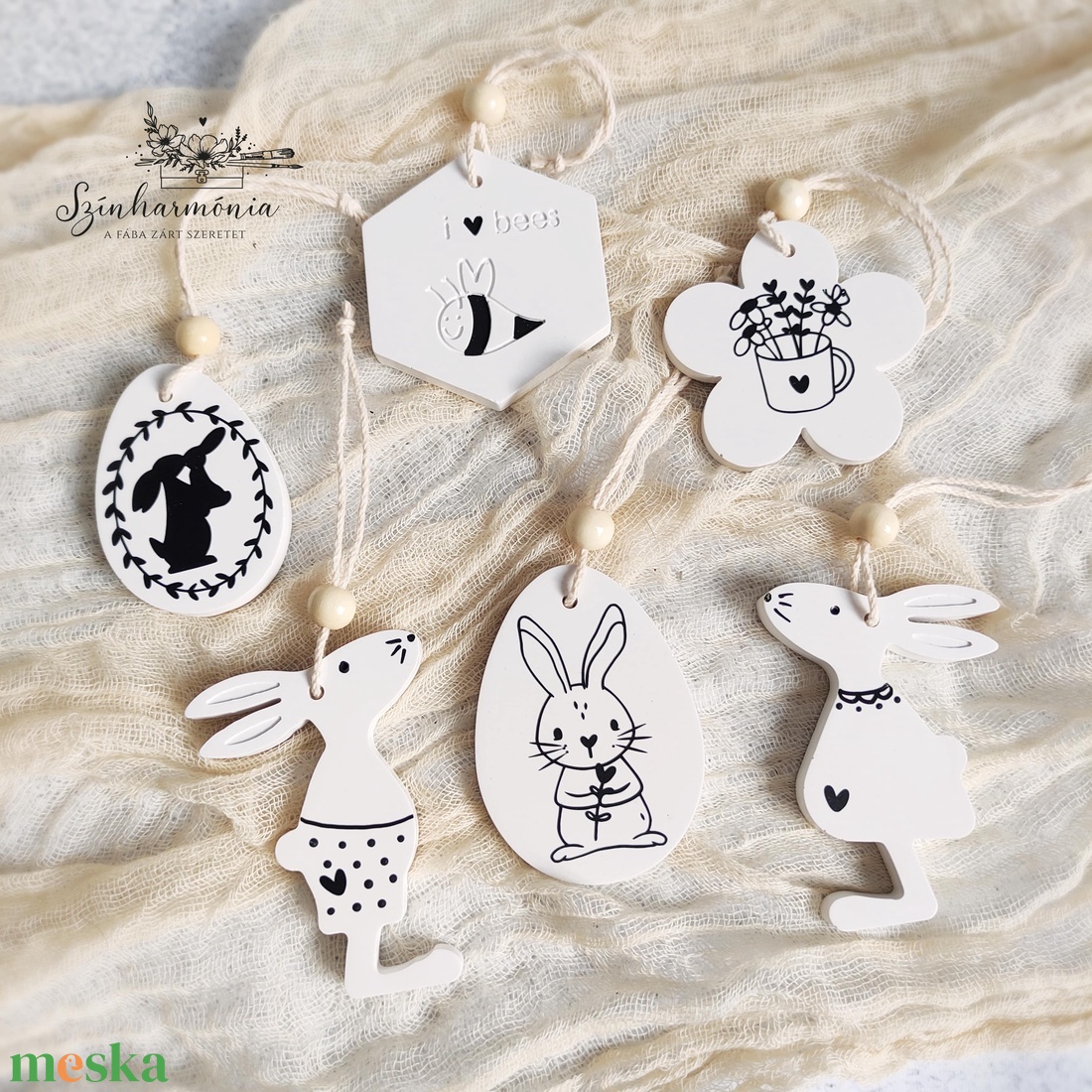 Ajándékcsomag Húsvétra 6 db-os vegyes díszekkel - LIMITÁLT - otthon & életmód - dekoráció - fali és függő dekoráció - függődísz - Meska.hu