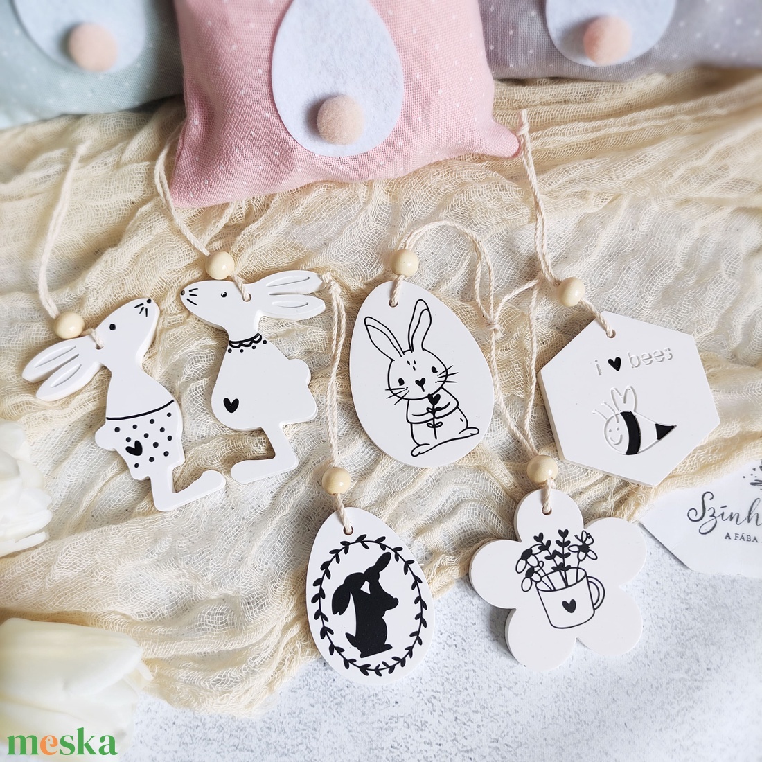 Ajándékcsomag Húsvétra 6 db-os vegyes díszekkel - LIMITÁLT - otthon & életmód - dekoráció - fali és függő dekoráció - függődísz - Meska.hu