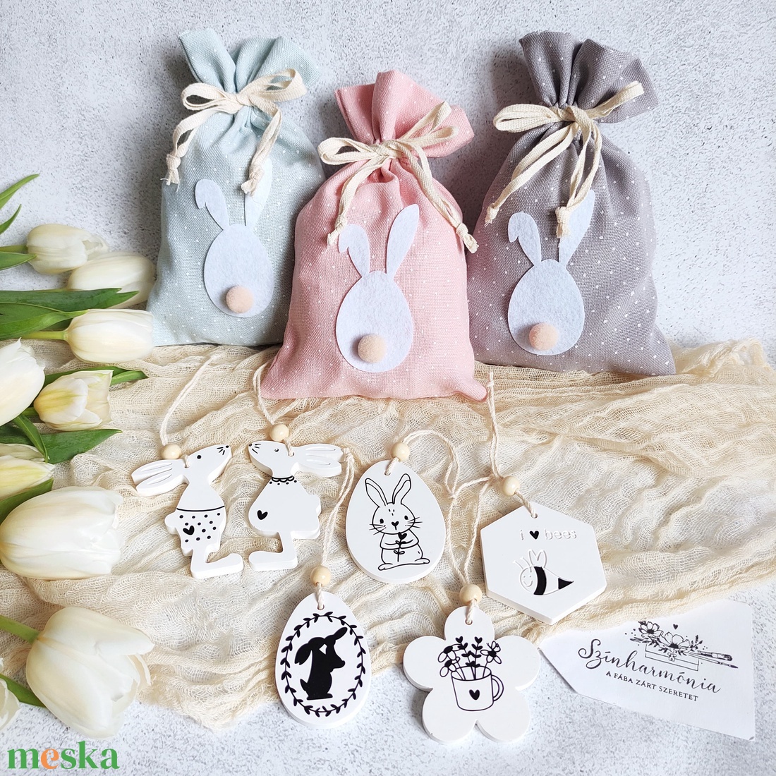Ajándékcsomag Húsvétra 6 db-os vegyes díszekkel - LIMITÁLT - otthon & életmód - dekoráció - fali és függő dekoráció - függődísz - Meska.hu