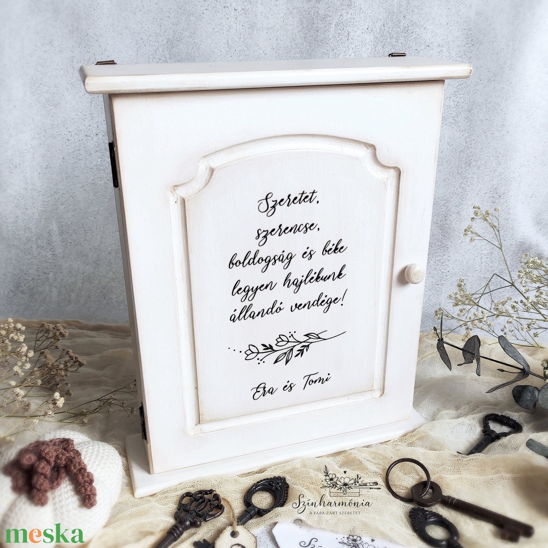 Kulcstartó szekrény - Jókívánság - otthon & életmód - dekoráció - fali és függő dekoráció - fali kulcstartó - Meska.hu