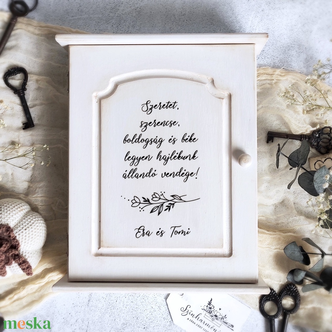Kulcstartó szekrény - Jókívánság - otthon & életmód - dekoráció - fali és függő dekoráció - fali kulcstartó - Meska.hu