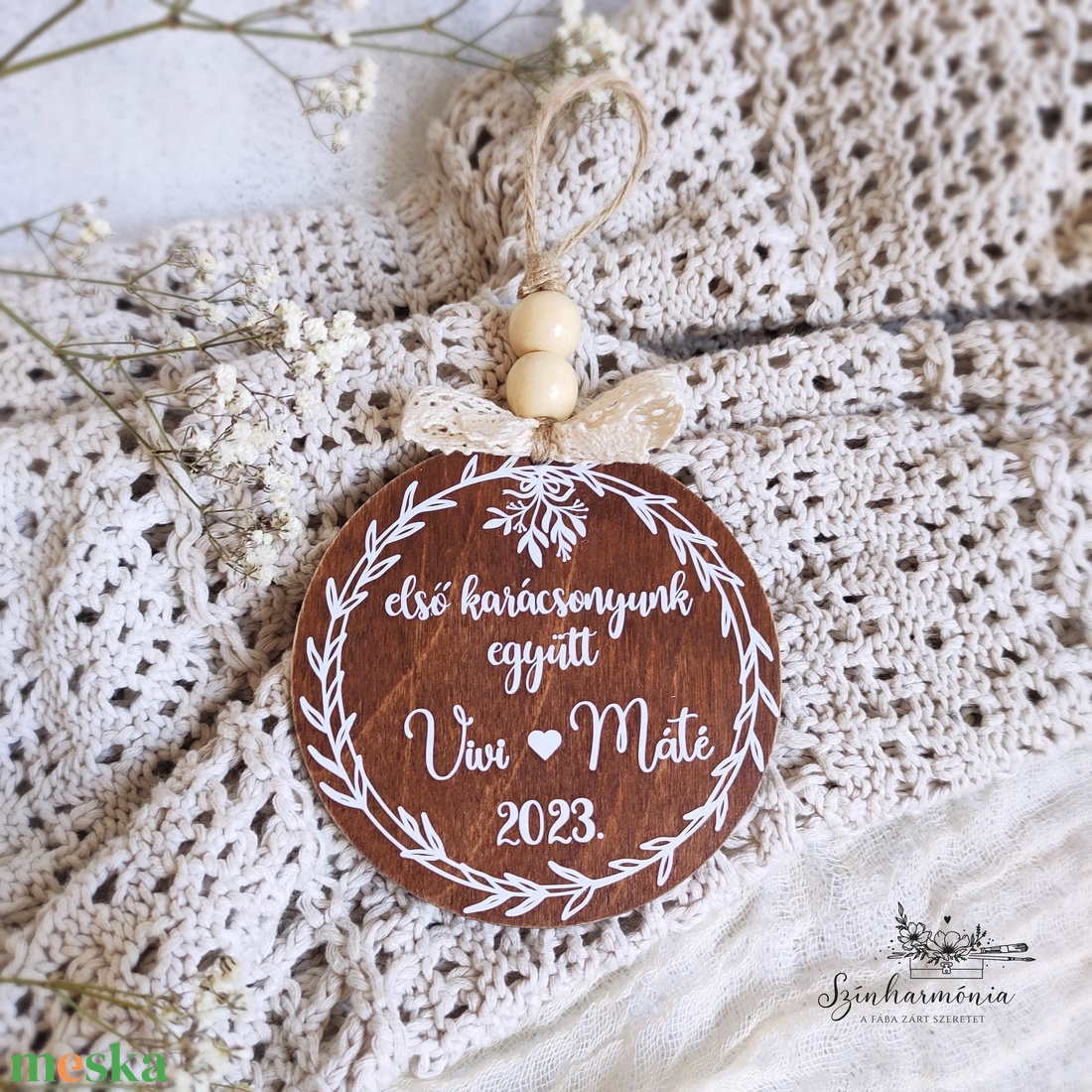 Karácsonyfadísz - Első karácsonyunk együtt - karácsony - karácsonyi lakásdekoráció - karácsonyfadíszek - Meska.hu