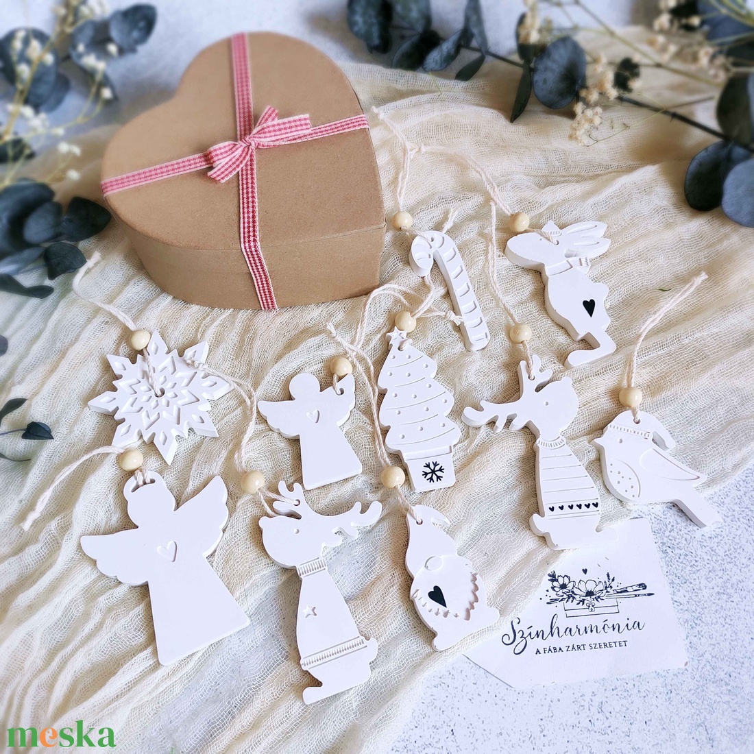 Karácsonyfadíszek - 10 db-os ajándékcsomag (kör) - LIMITÁLT - karácsony - karácsonyi lakásdekoráció - karácsonyfadíszek - Meska.hu