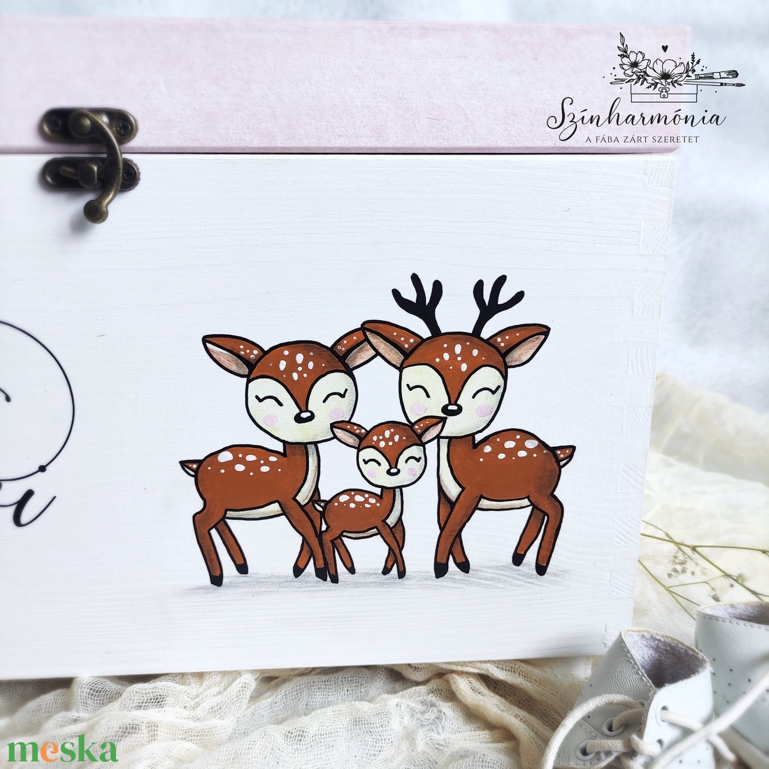 Emlékőrző faláda - Őzikék (névre szóló kincsesláda és tárolóláda) - játék & sport - Meska.hu