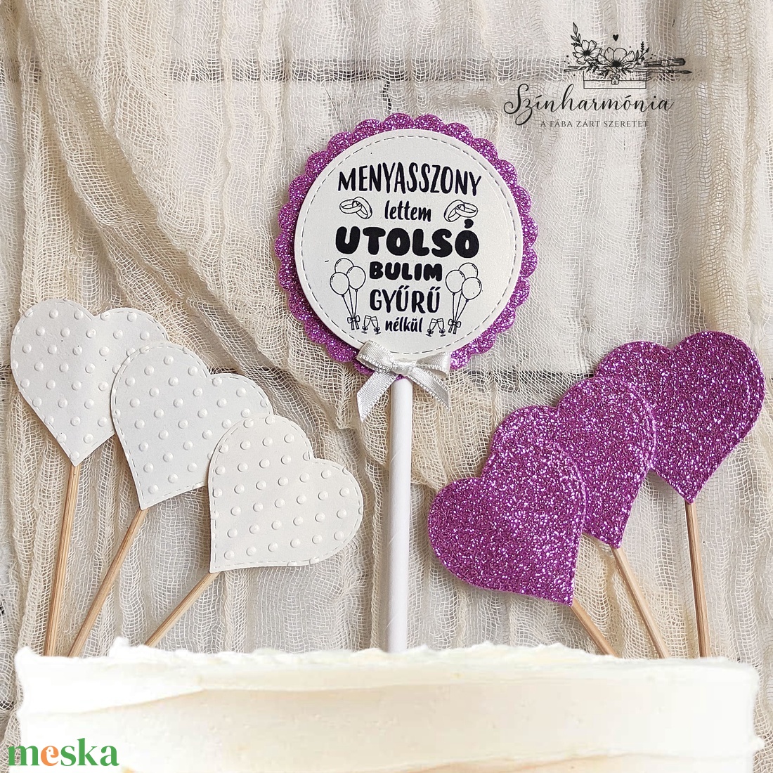 Térhatású tortabeszúró - Még gyűrű nélkül (lánybúcsú) - otthon & életmód - konyhafelszerelés, tálalás - sütés, főzés - sütidísz - Meska.hu