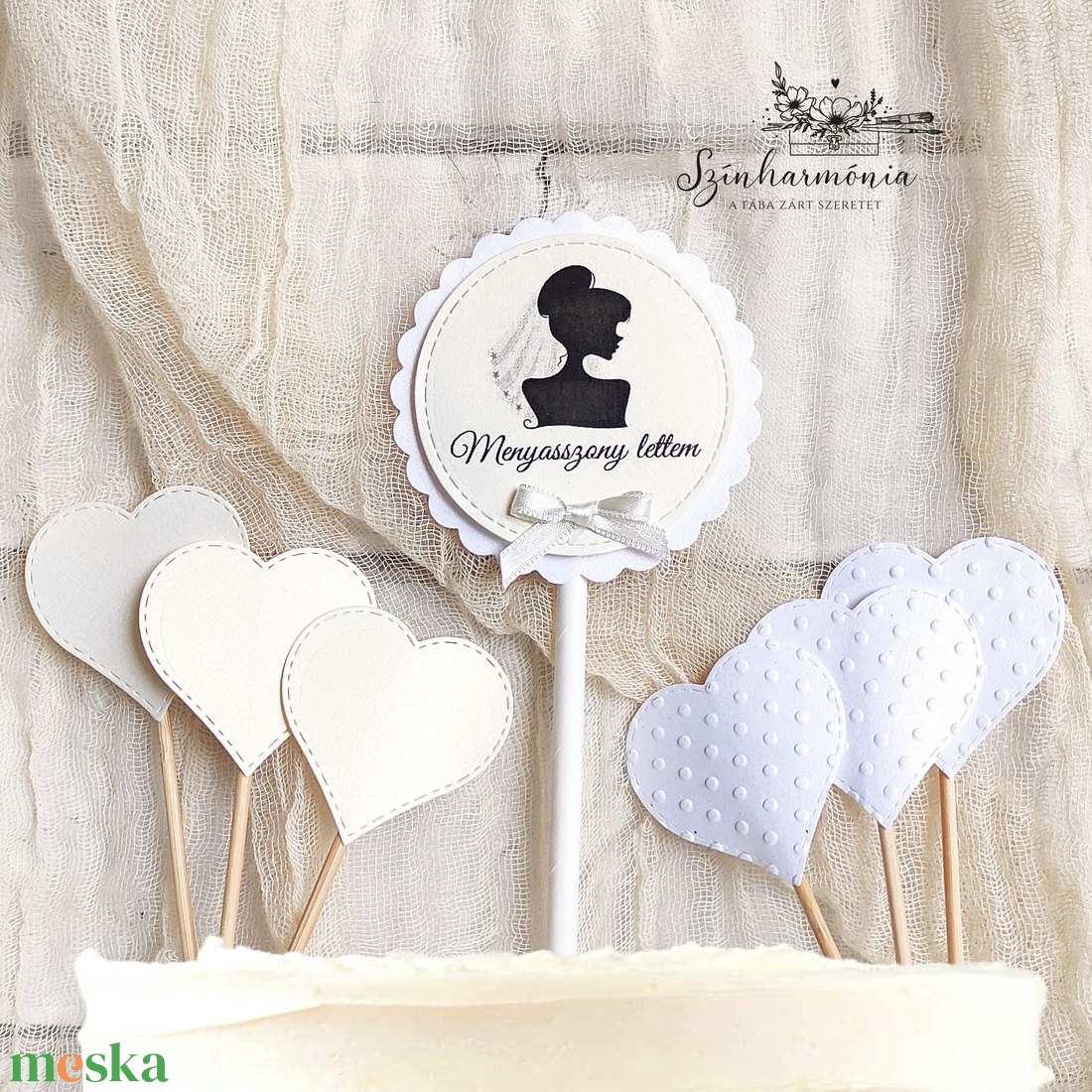 Térhatású tortabeszúró - Menyasszony lettem (lánybúcsú) - otthon & életmód - konyhafelszerelés, tálalás - sütés, főzés - sütidísz - Meska.hu