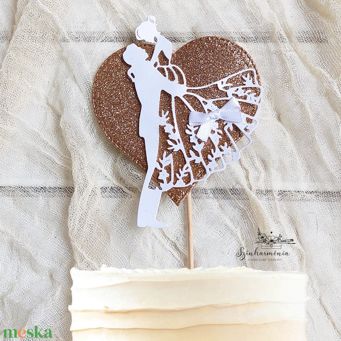 Térhatású tortabeszúró - Táncoló pár - otthon & életmód - konyhafelszerelés, tálalás - sütés, főzés - sütidísz - Meska.hu