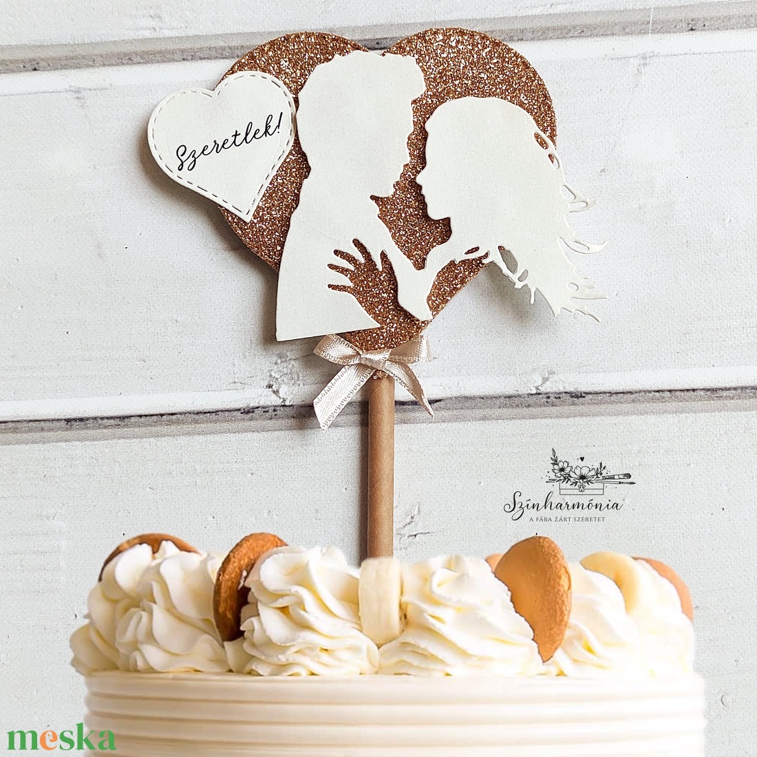 Térhatású tortabeszúró - Szeretlek - otthon & életmód - konyhafelszerelés, tálalás - sütés, főzés - sütidísz - Meska.hu