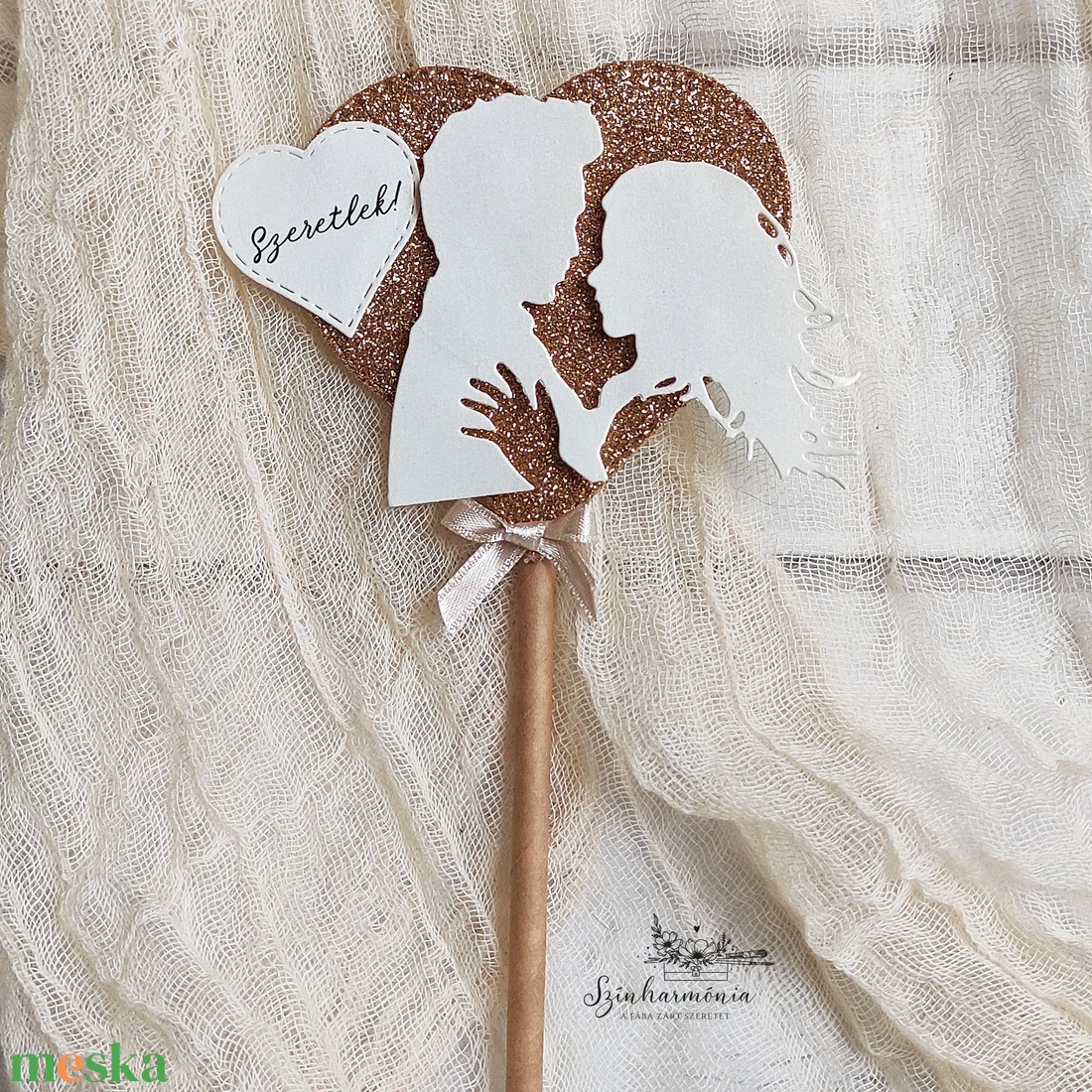 Térhatású tortabeszúró - Szeretlek - otthon & életmód - konyhafelszerelés, tálalás - sütés, főzés - sütidísz - Meska.hu