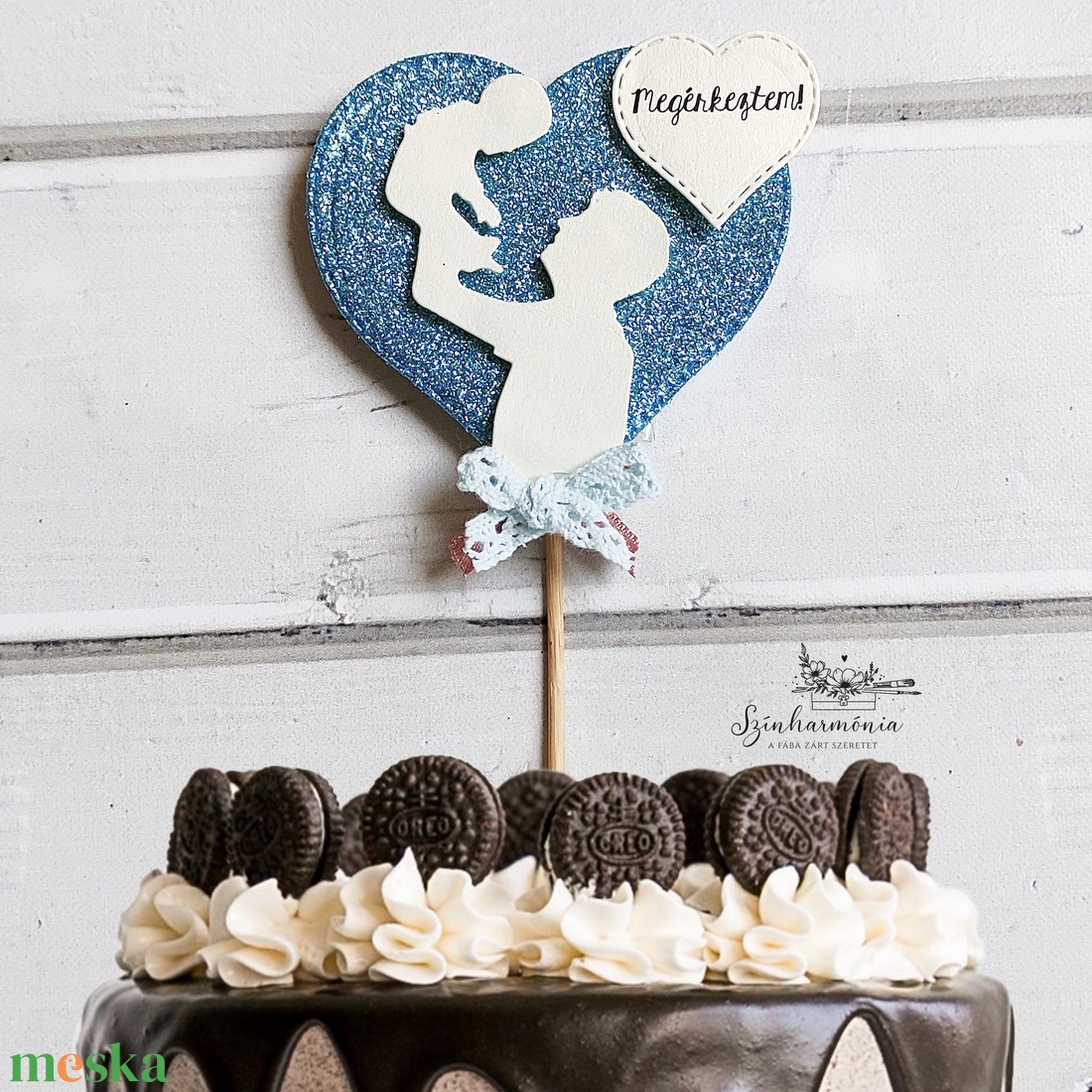 Térhatású tortabeszúró - Megérkeztem Apa! - otthon & életmód - konyhafelszerelés, tálalás - sütés, főzés - sütidísz - Meska.hu