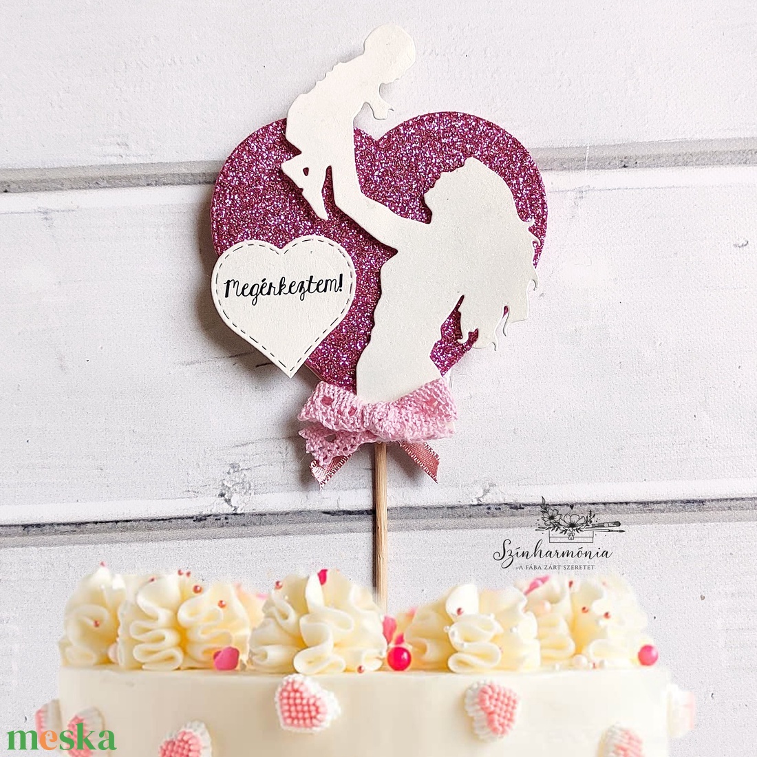 Térhatású tortabeszúró - Megérkeztem Anya! - otthon & életmód - konyhafelszerelés, tálalás - sütés, főzés - sütidísz - Meska.hu