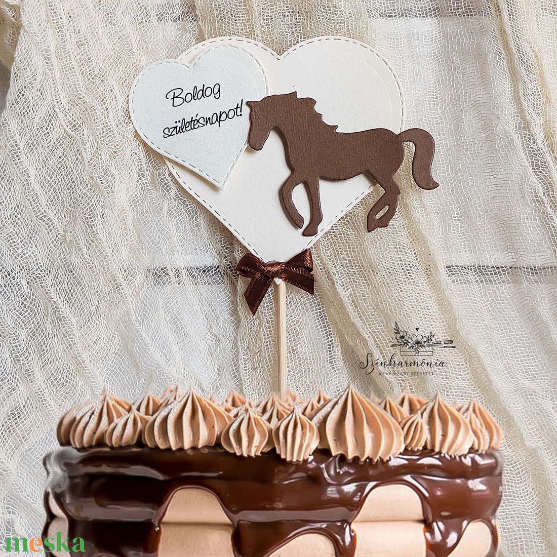 Térhatású tortabeszúró - Lovacska - otthon & életmód - konyhafelszerelés, tálalás - sütés, főzés - sütidísz - Meska.hu