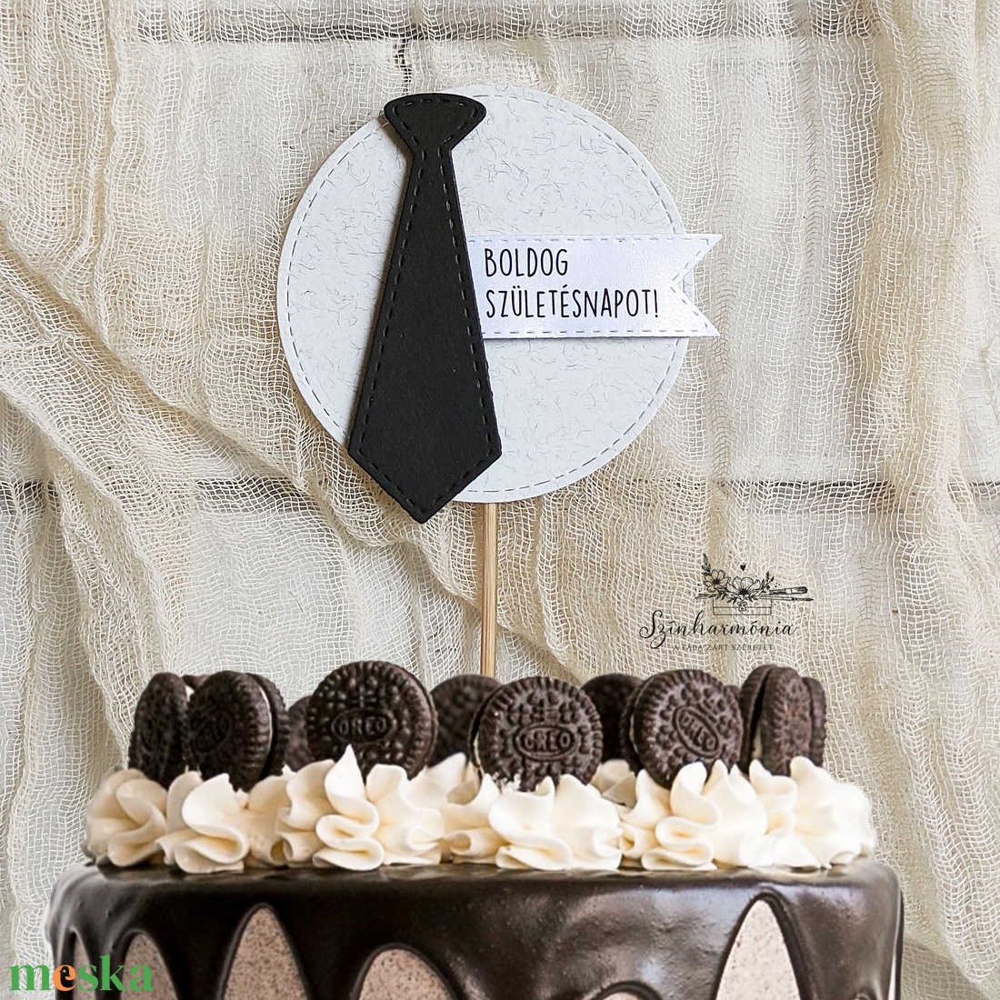 Térhatású tortabeszúró - Nyakkendő - otthon & életmód - konyhafelszerelés, tálalás - sütés, főzés - sütidísz - Meska.hu