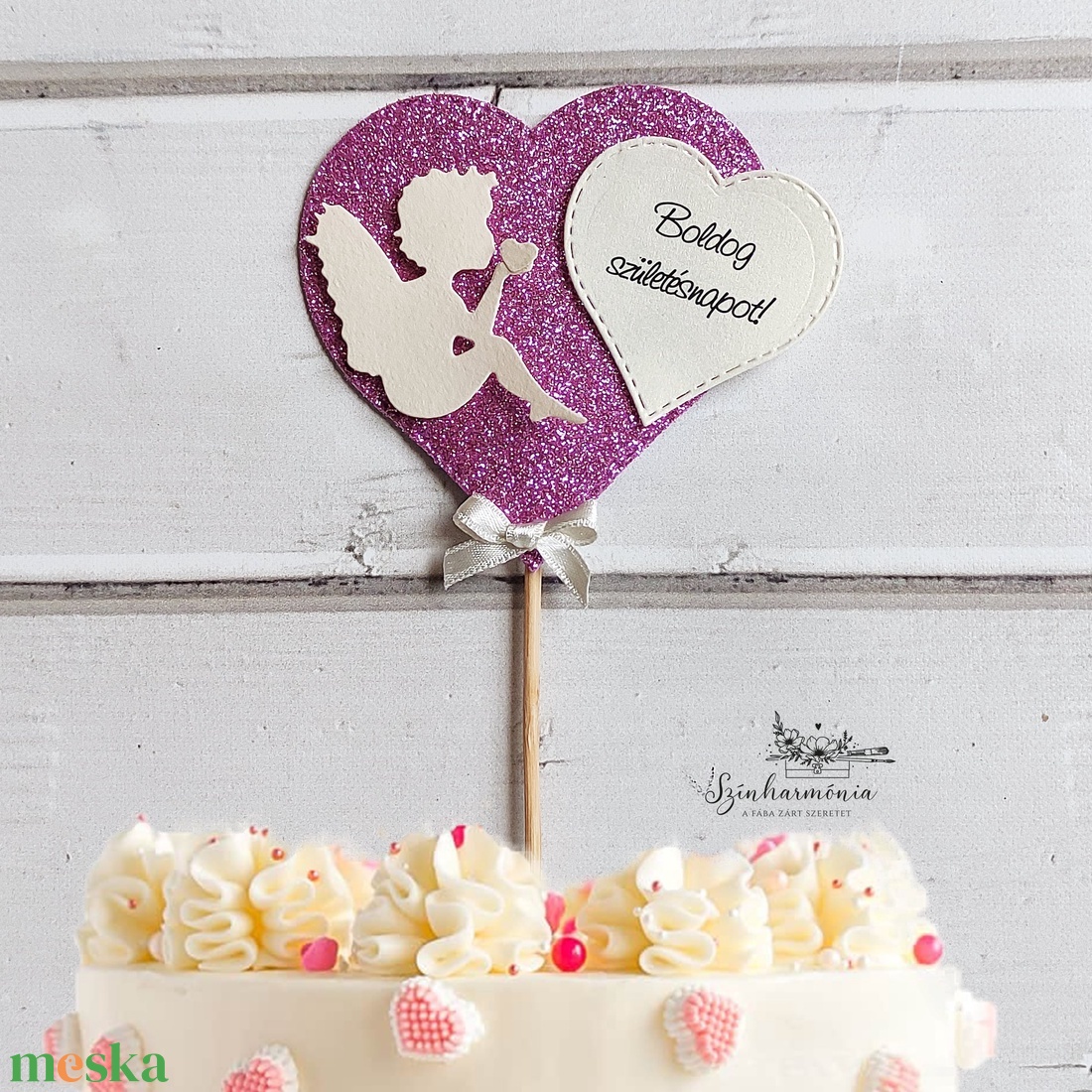 Térhatású tortabeszúró - Kislány angyal - otthon & életmód - konyhafelszerelés, tálalás - sütés, főzés - sütidísz - Meska.hu
