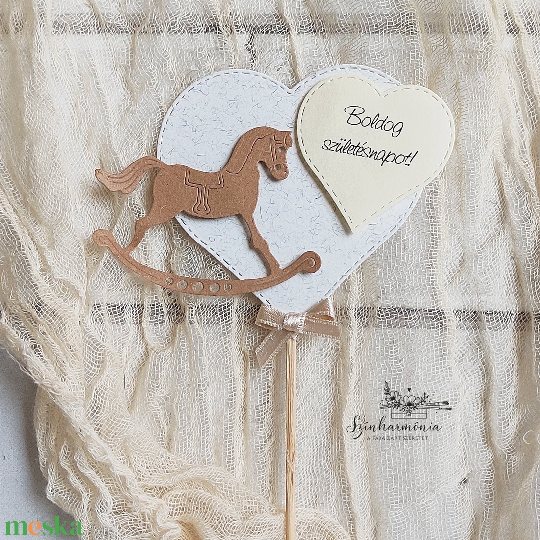 Térhatású tortabeszúró - Hintaló - otthon & életmód - konyhafelszerelés, tálalás - sütés, főzés - sütidísz - Meska.hu