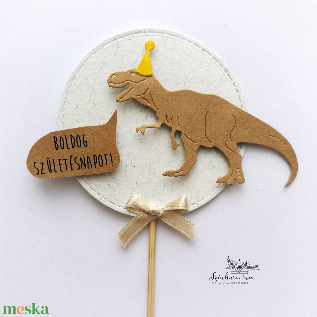 Térhatású tortabeszúró - T-rex - otthon & életmód - konyhafelszerelés, tálalás - sütés, főzés - sütidísz - Meska.hu