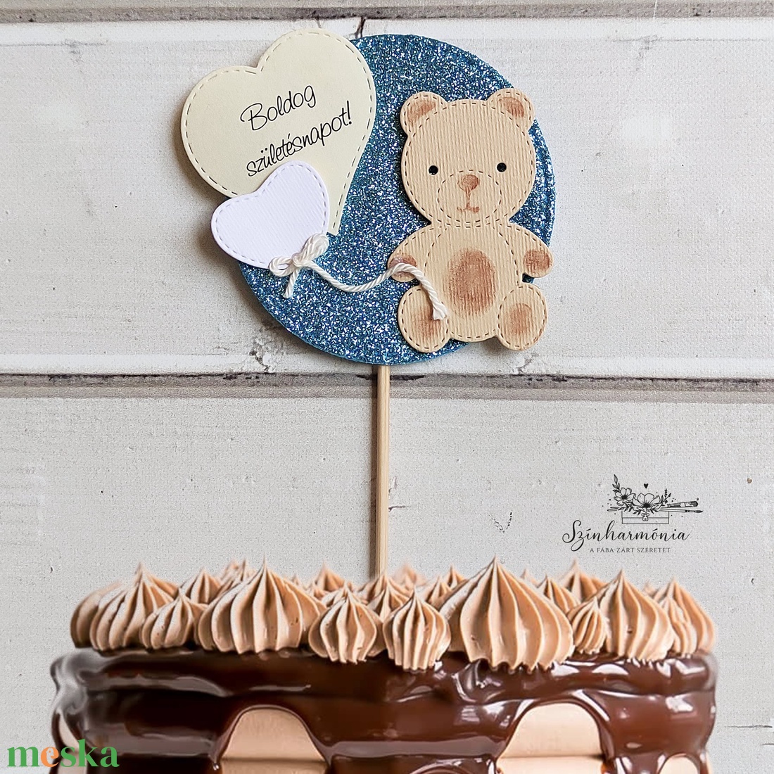 Térhatású tortabeszúró - Fiús játékmaci - otthon & életmód - konyhafelszerelés, tálalás - sütés, főzés - sütidísz - Meska.hu