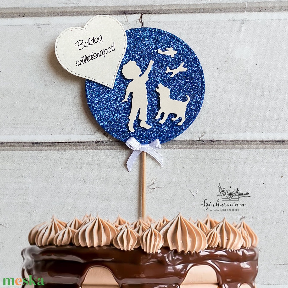 Térhatású tortabeszúró - Kisfiú és kutyus - otthon & életmód - konyhafelszerelés, tálalás - sütés, főzés - sütidísz - Meska.hu